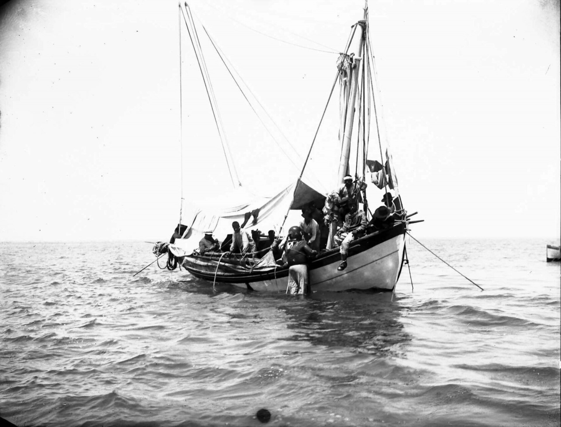 Historic sponge diver in standard diving dress, Antikythera, Greece